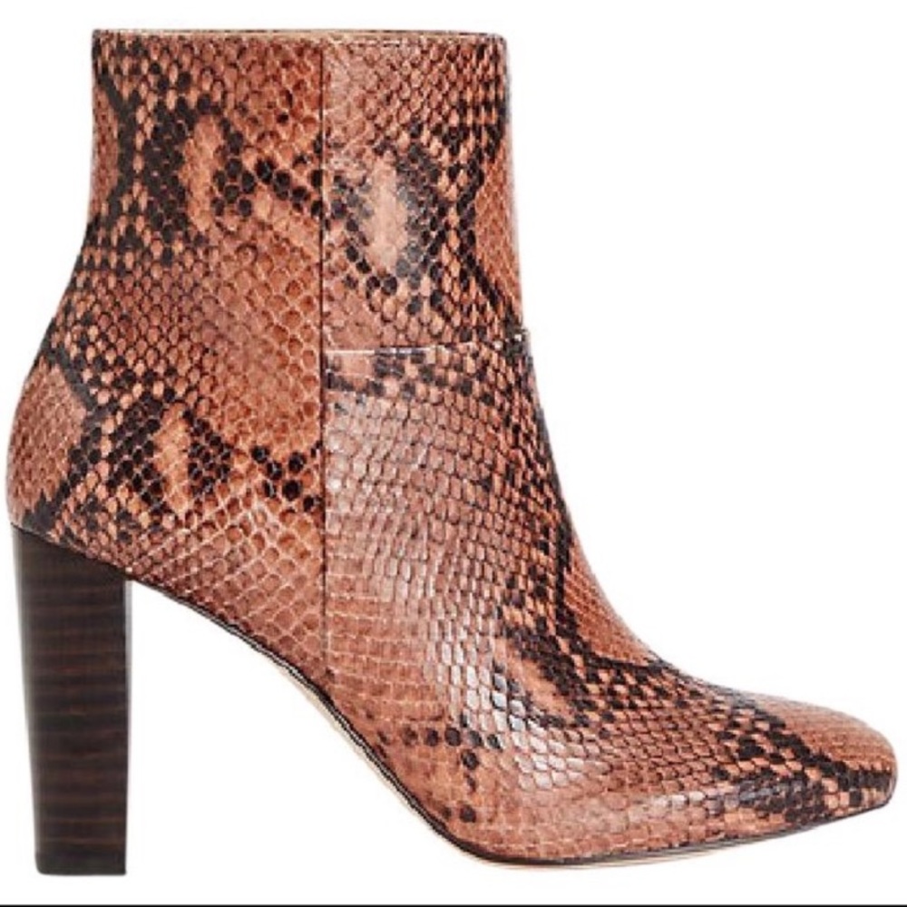 Ann Taylor Talulah Embossed Ankle Boots Size 9 Snakeskin Like Croc Print Booties